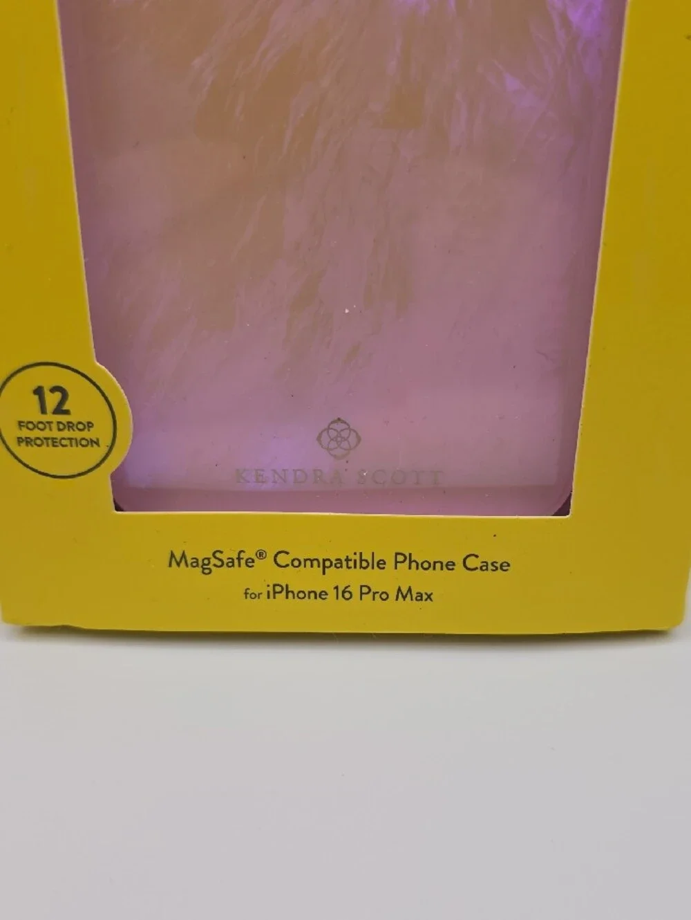 Kendra Scott Iridescent Pink MagSafe iPhone Case with Gold Trim